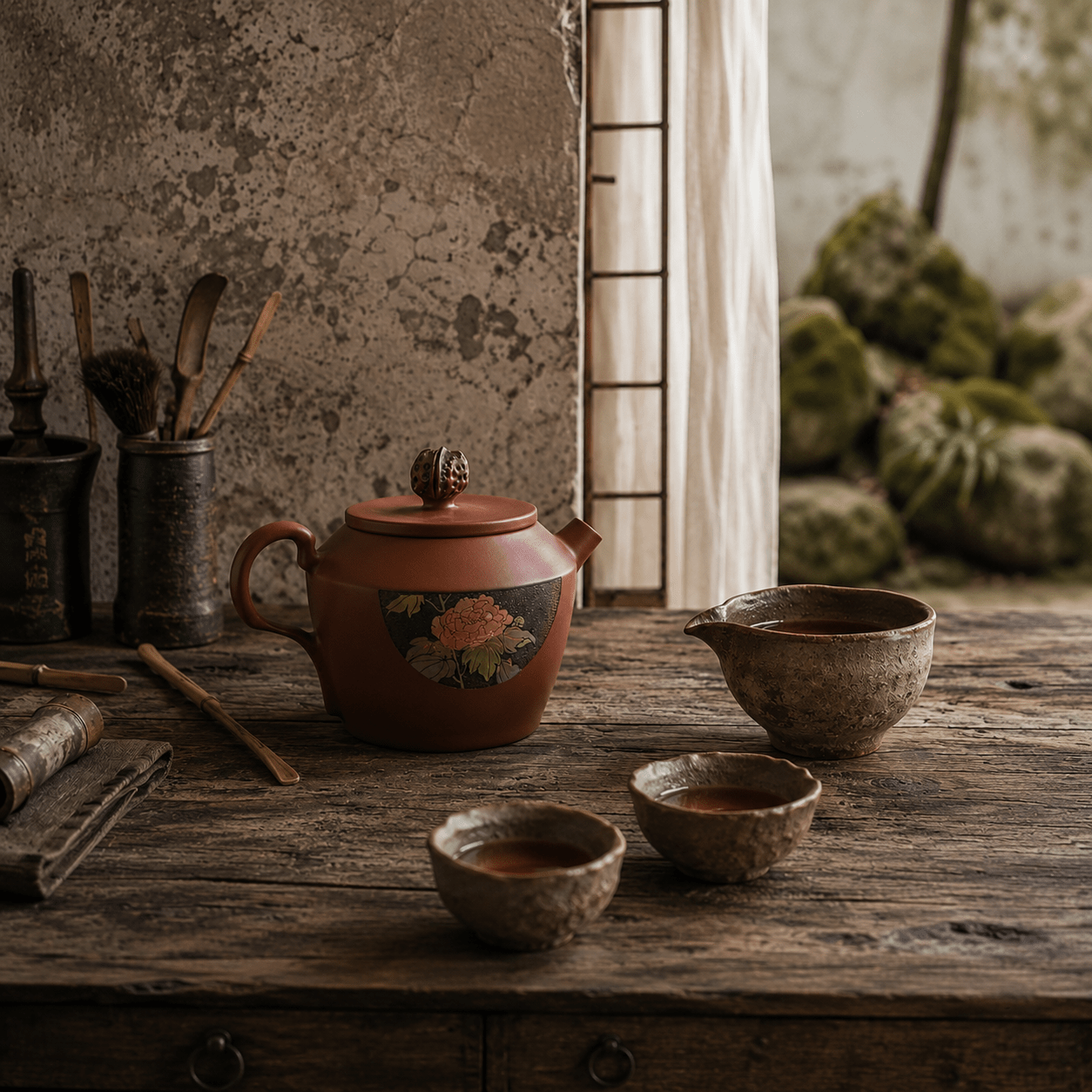 Natural tea setting