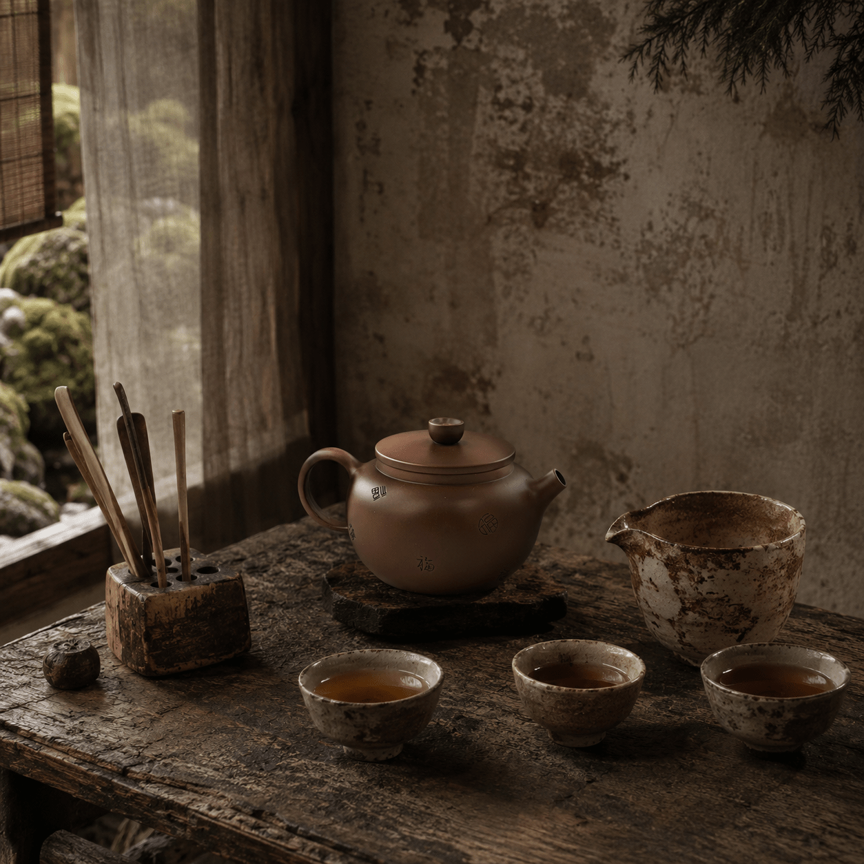 Natural tea setting