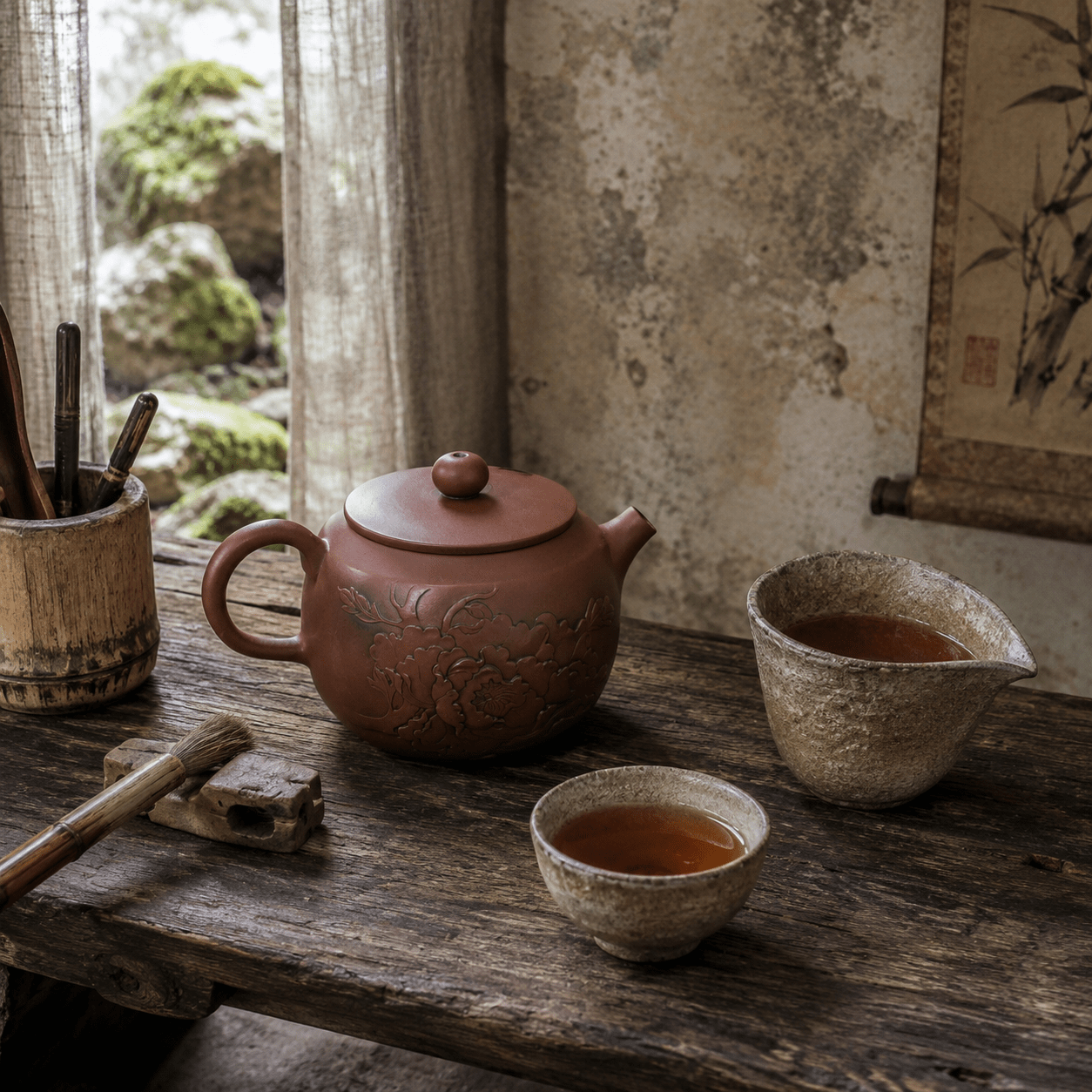Natural tea setting