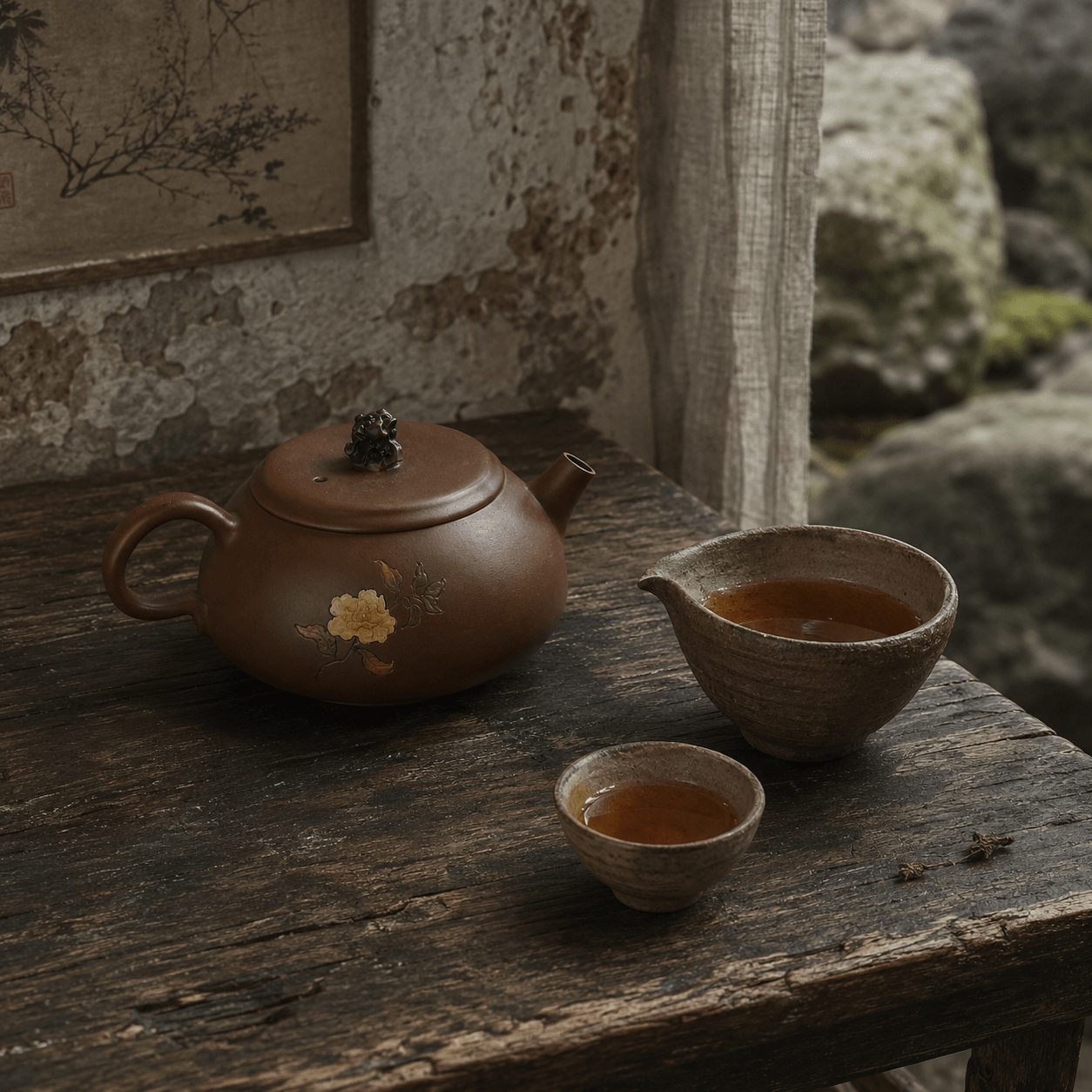 Natural tea setting