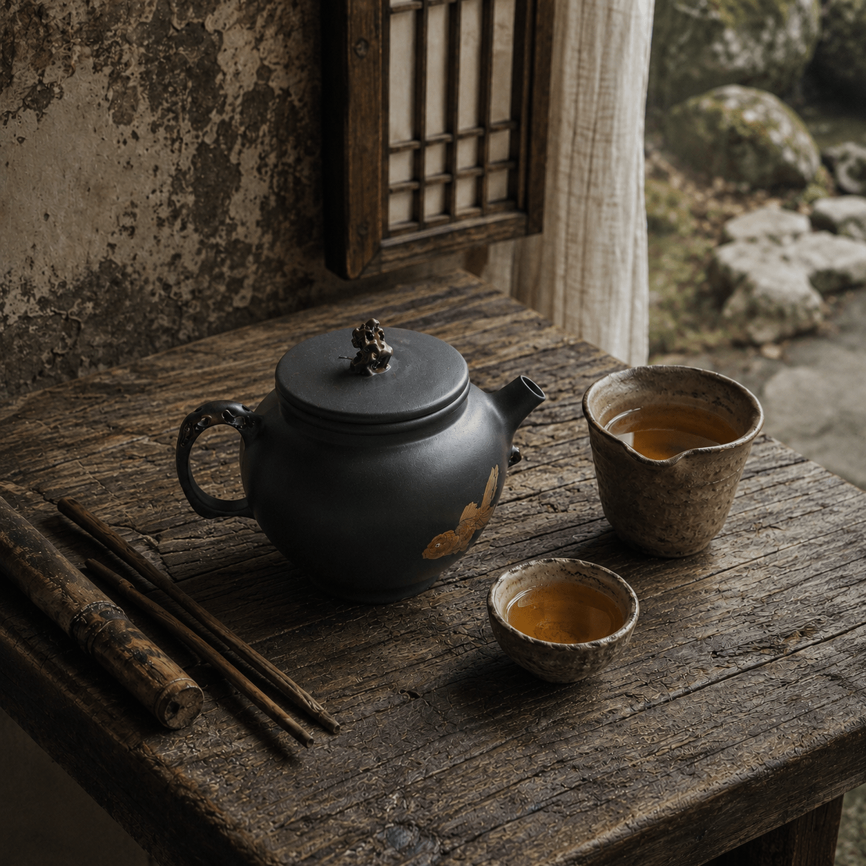 Natural tea setting