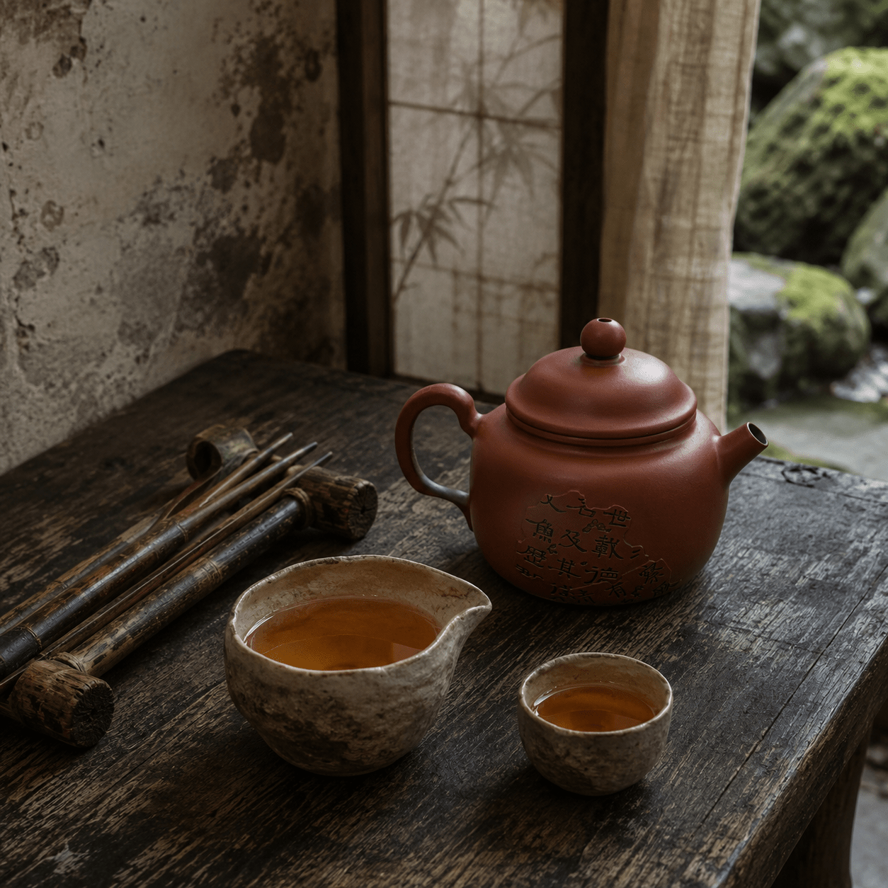 Natural tea setting