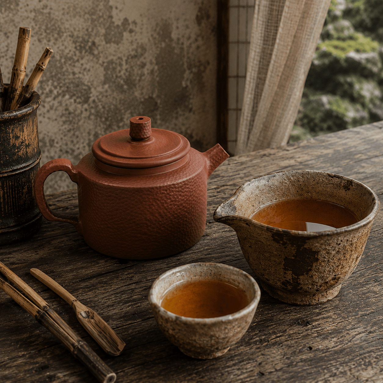 Natural tea setting