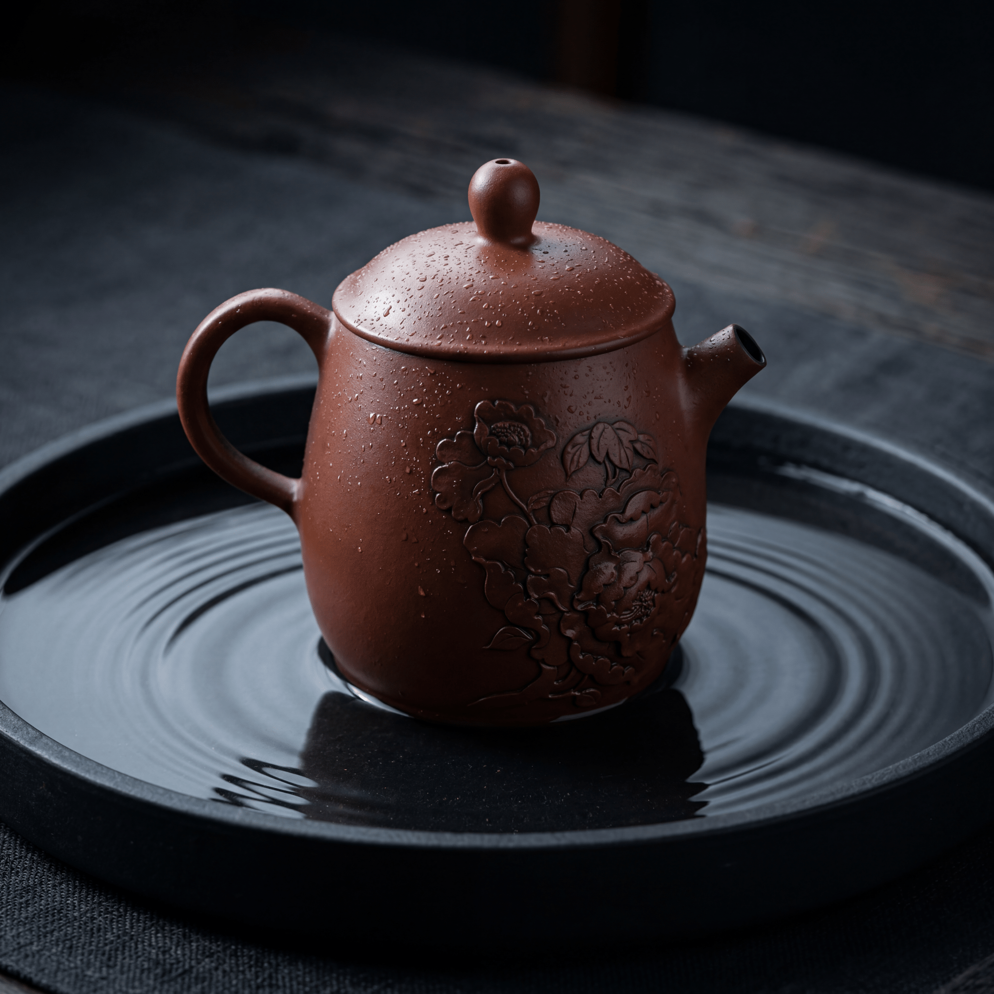 Jianshui – Lotus Relief Teapot - OrientalSpirit