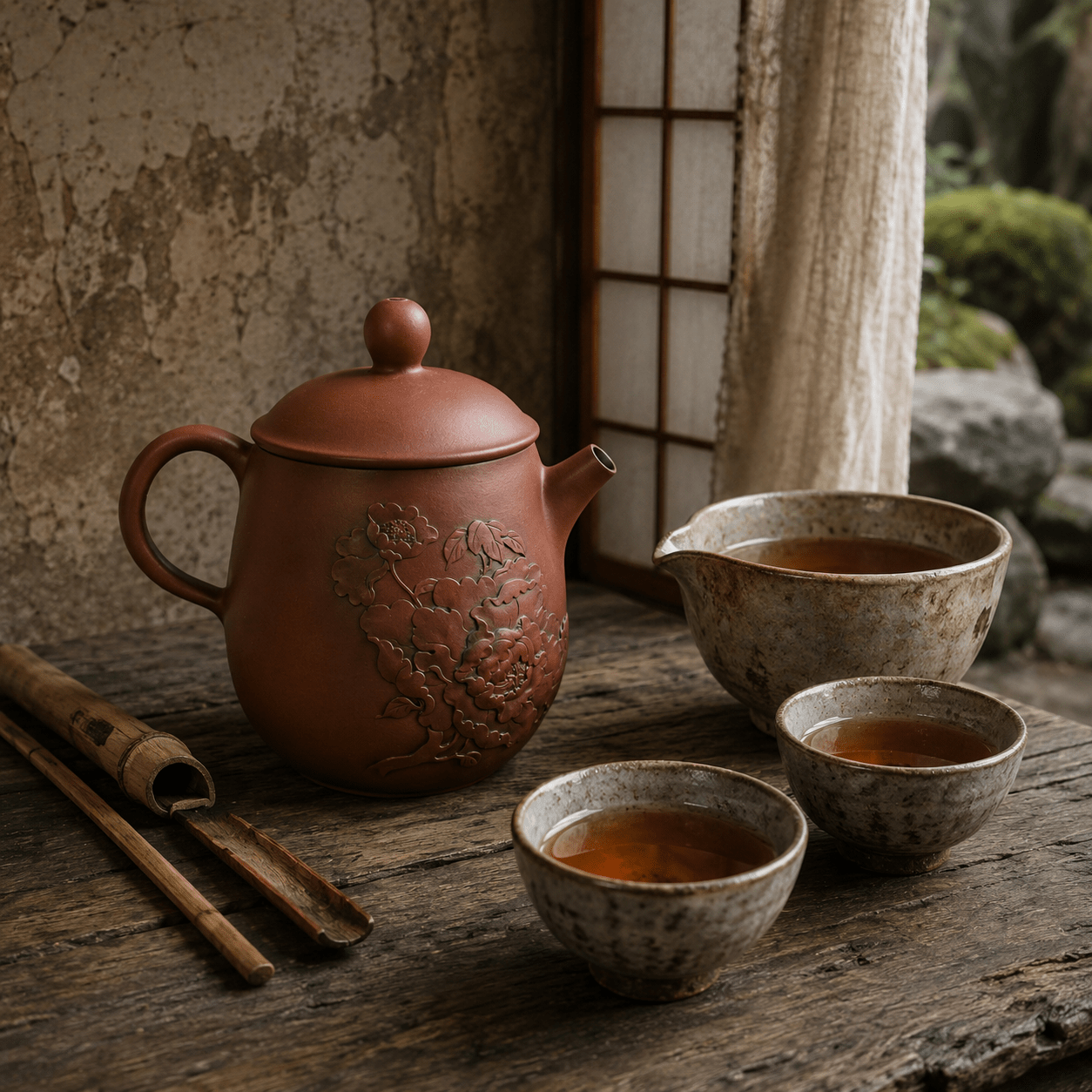 Natural tea setting