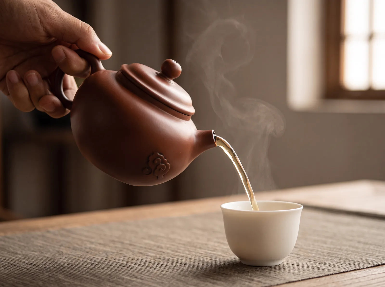 Cloud Grace: rounded lid, curved spout, and handle in a calm pouring profile
